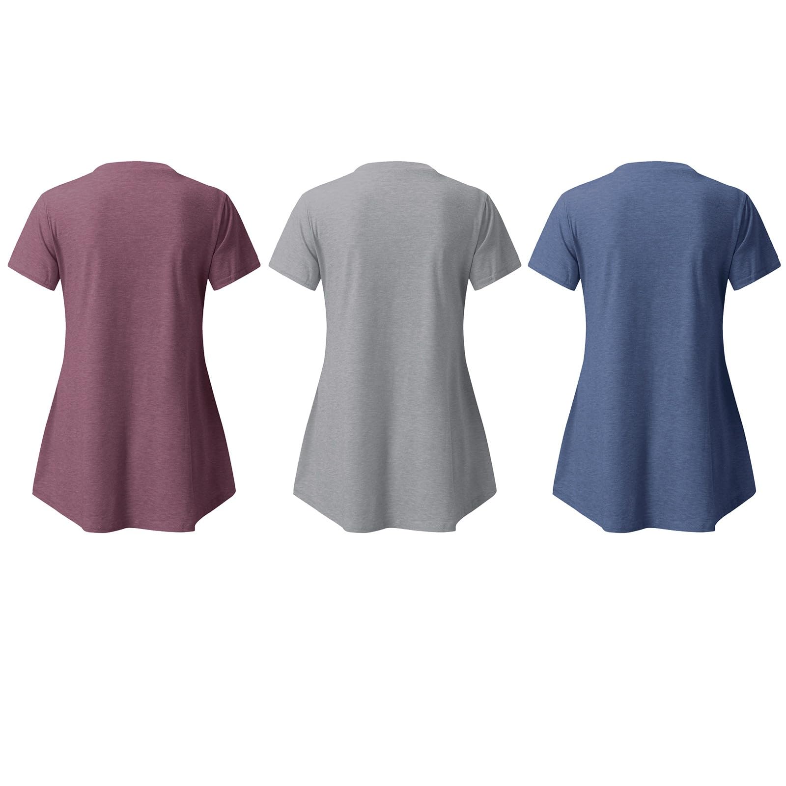 Camisetas de Maternidad y Lactancia para Mujer, Paquete de 3, con Botón Lateral, Manga Corta y Cuello Redondo, de Color Sólido, Algodón Suave y Elástico, Ideales para Uso Diario y Postparto