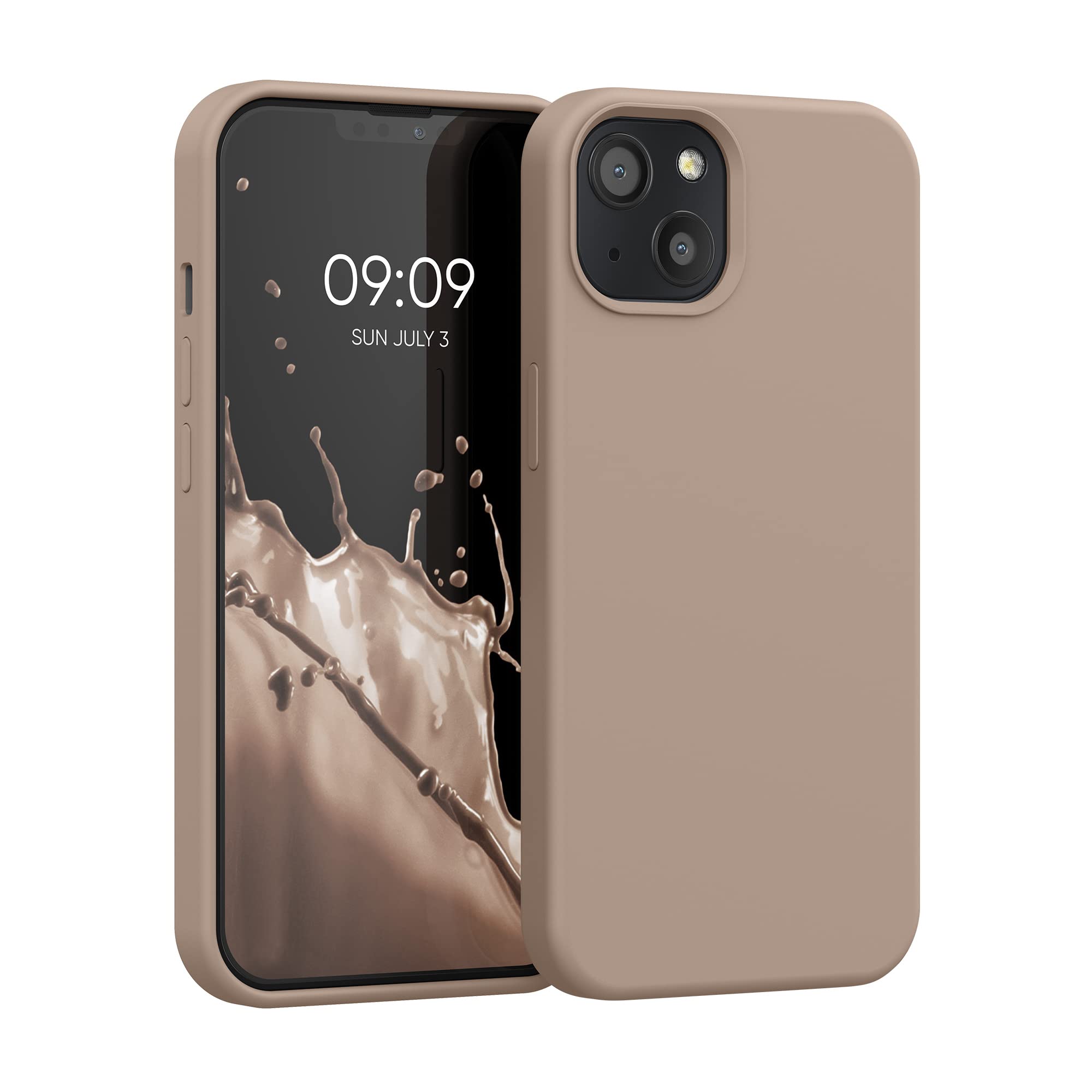kwmobile Case Compatible with Apple iPhone 13 Case - TPU Silicone Phone Cover with Soft Finish - Cappuccino