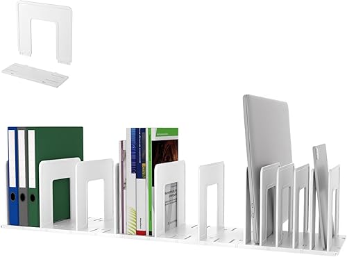 Miniatura 18 de Organizador de archivos vertical ajustable, soporte de archivos expandible de plástico resistente, organizador de carpetas de escritorio, separador