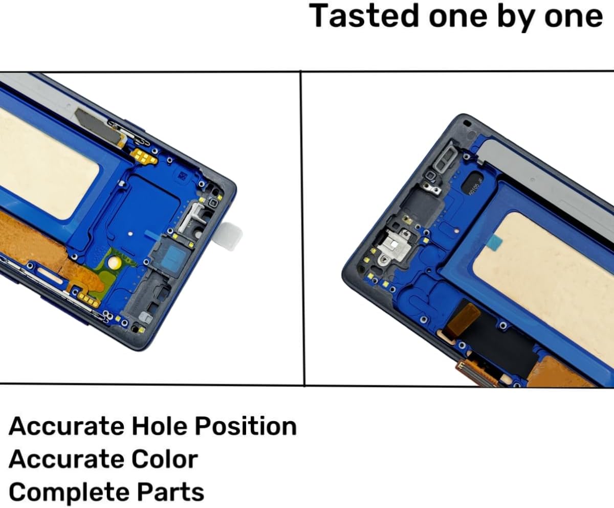 Galaxy Note9 LCD Display Screen Assembly Replacement for Samsung Galaxy Note9 Touch Digitizer Screen with Frame Toolkits SM-N960U N960F No Fingerprint (Blue)