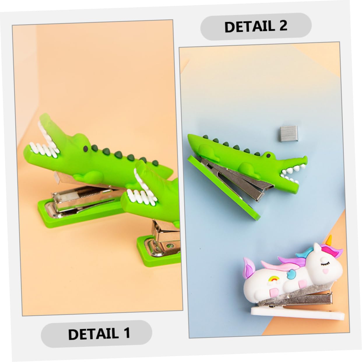 HOMSFOU 3 Set Mini Base Scuola Piccolo Macchina Carino Scrivania Cucitrice Servizi Di Animale Carini Cerogde Per L'ufficio Di Casa Cute Cupler Mini Acciaio Inossidabile 3 Pezzi * 3