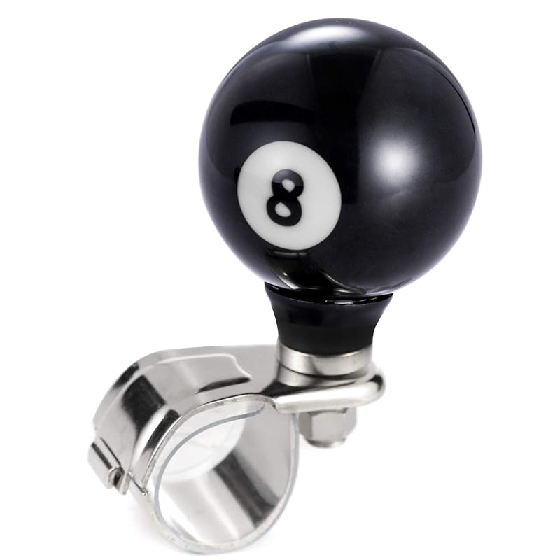 Girador de Volante Bola 8 Preta Arenbel com Abraçadeira Ajustável para Uso Off-Road