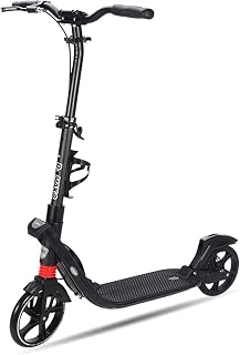 LIYANJJ Sports Scooters with Adjustable Height Handle Big Wheel Scooter Lean to Steer Technology w/Front and Rear Dual Brakes,Steel Frame, Wide Standing Board, for Adults