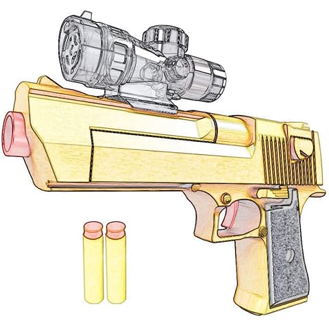 Kandall Toy Gun, Rubber Bullet Pistol Childen’s toys gun with 10000 Pcs Crystal Bullets - Gold Cover