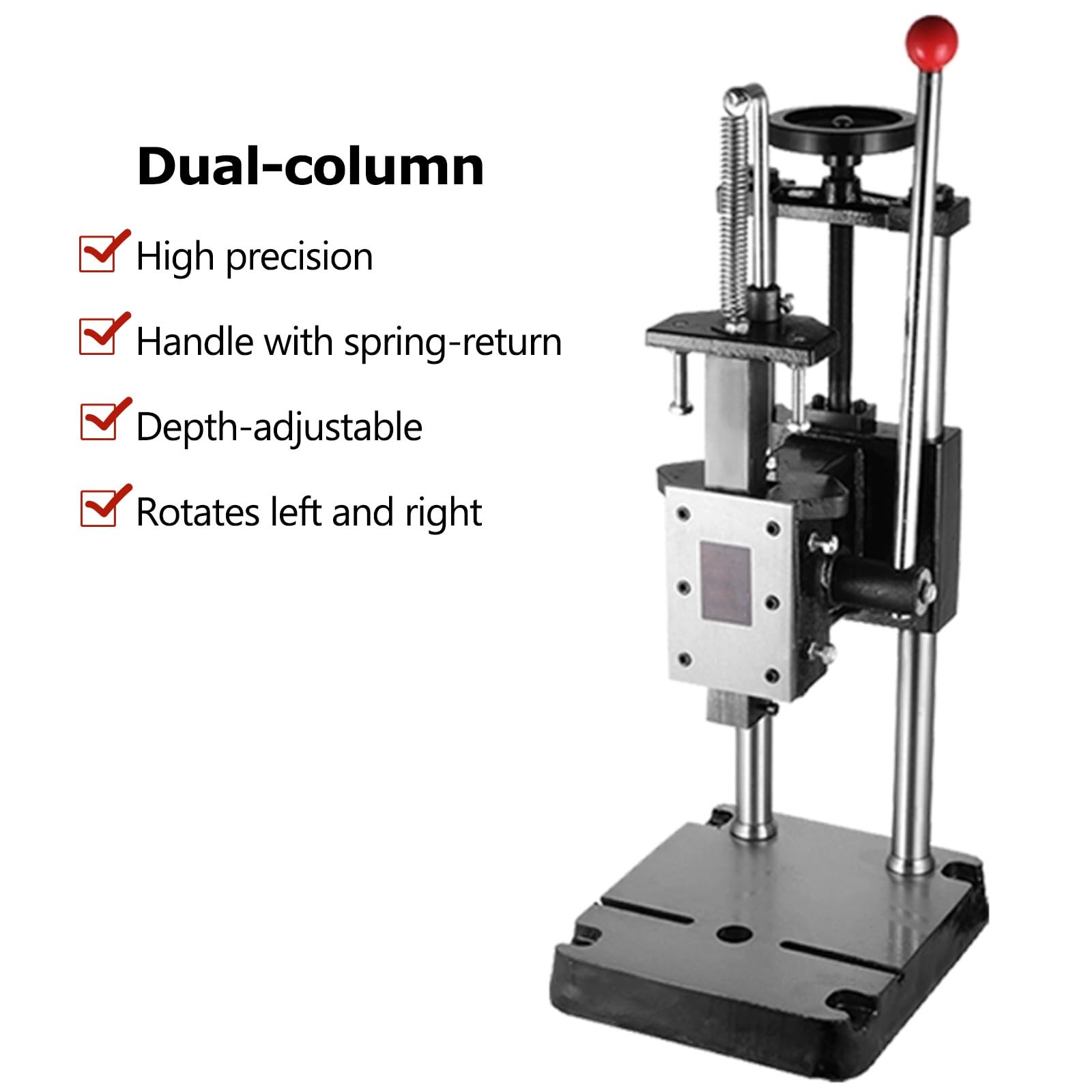 Prensa de Doble Columna, Máquina Troqueladora Manual, Fuerza Nominal Máxima: 12 KN/1,2 Toneladas, Estampado, Troquelado y Perforación de Grado Industrial
