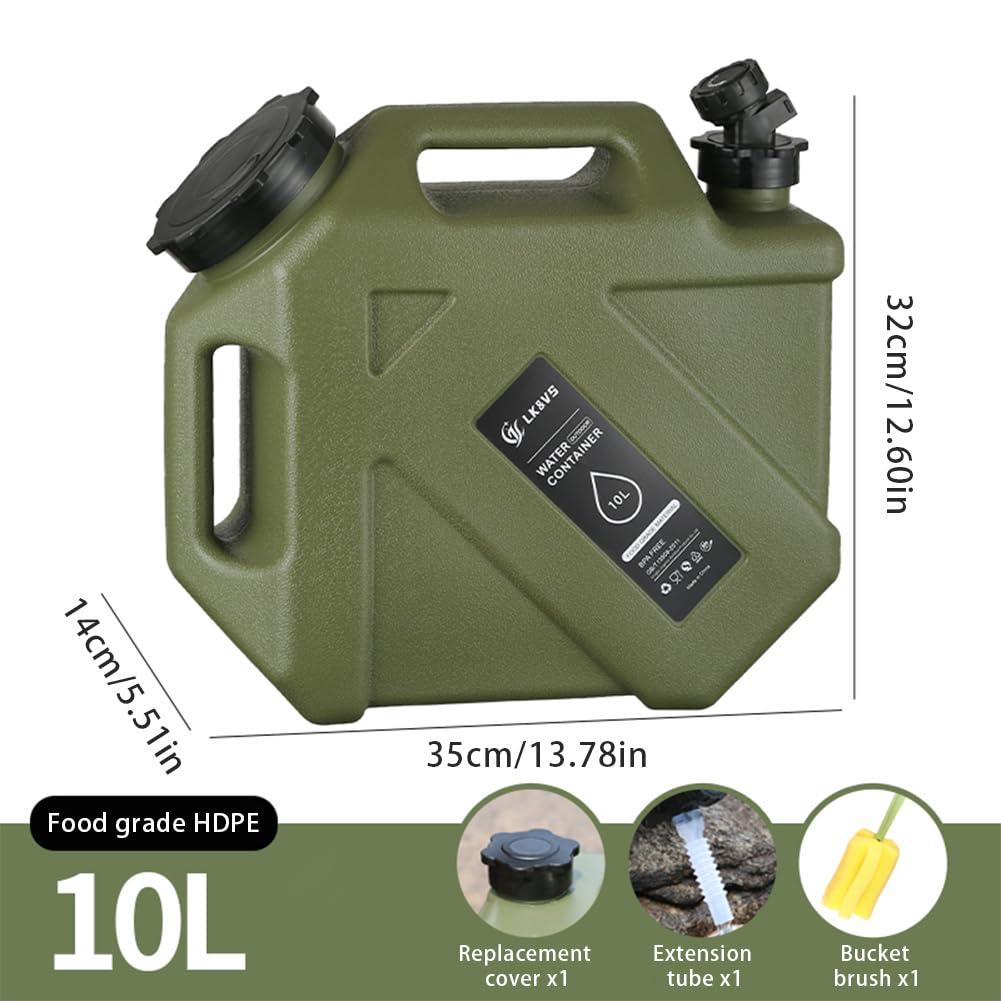 Bidon Eau avec Robinet 5L-20L Réservoir Eau Potable Jerrican Alimentaire HDPE sans BPA Anti-Fuite Camping