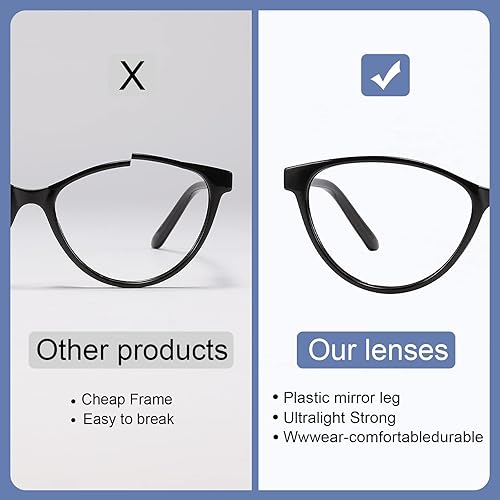 Miniatura 9 de Przene Paquete de 4 lentes de lectura con bloqueo de luz azul, lectores para mujeres y hombres con bisagra de resorte