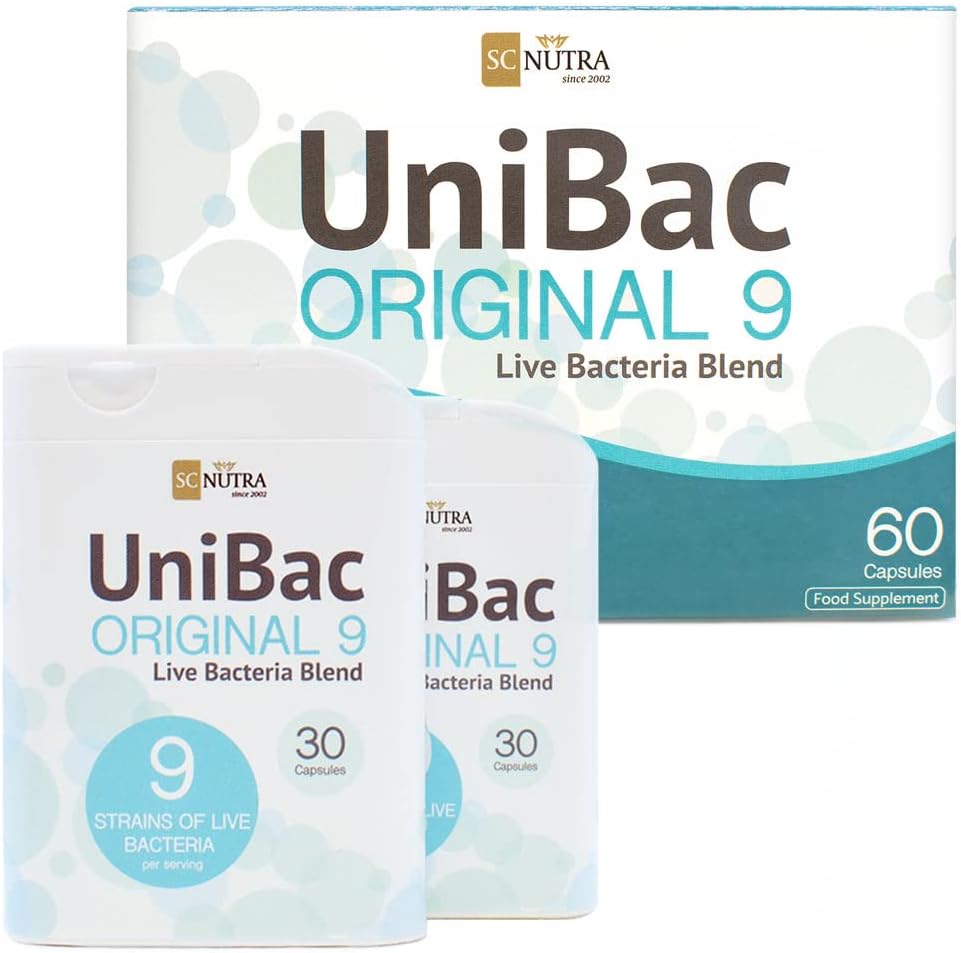 Sweet Cures Everyday Probiotics - UniBac: Unified Bacteria Live Bacteria Blend 9 - 60 Capsules - 6 Billion per dose - SC Nutra
