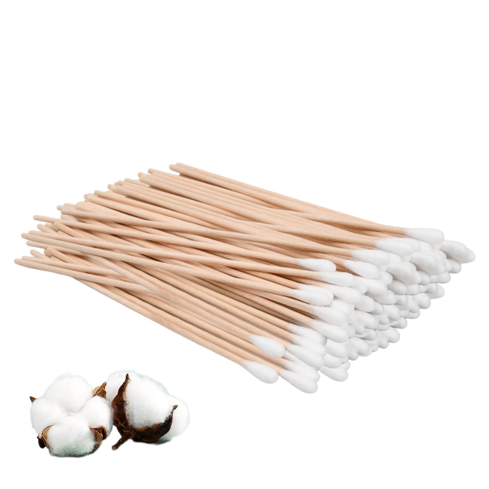 100 Stück Extra Lange Wattestäbchen Mit Großem Baumwollkopf – 15 Cm Für Präzise Reinigung, Make-up & Detailarbeit