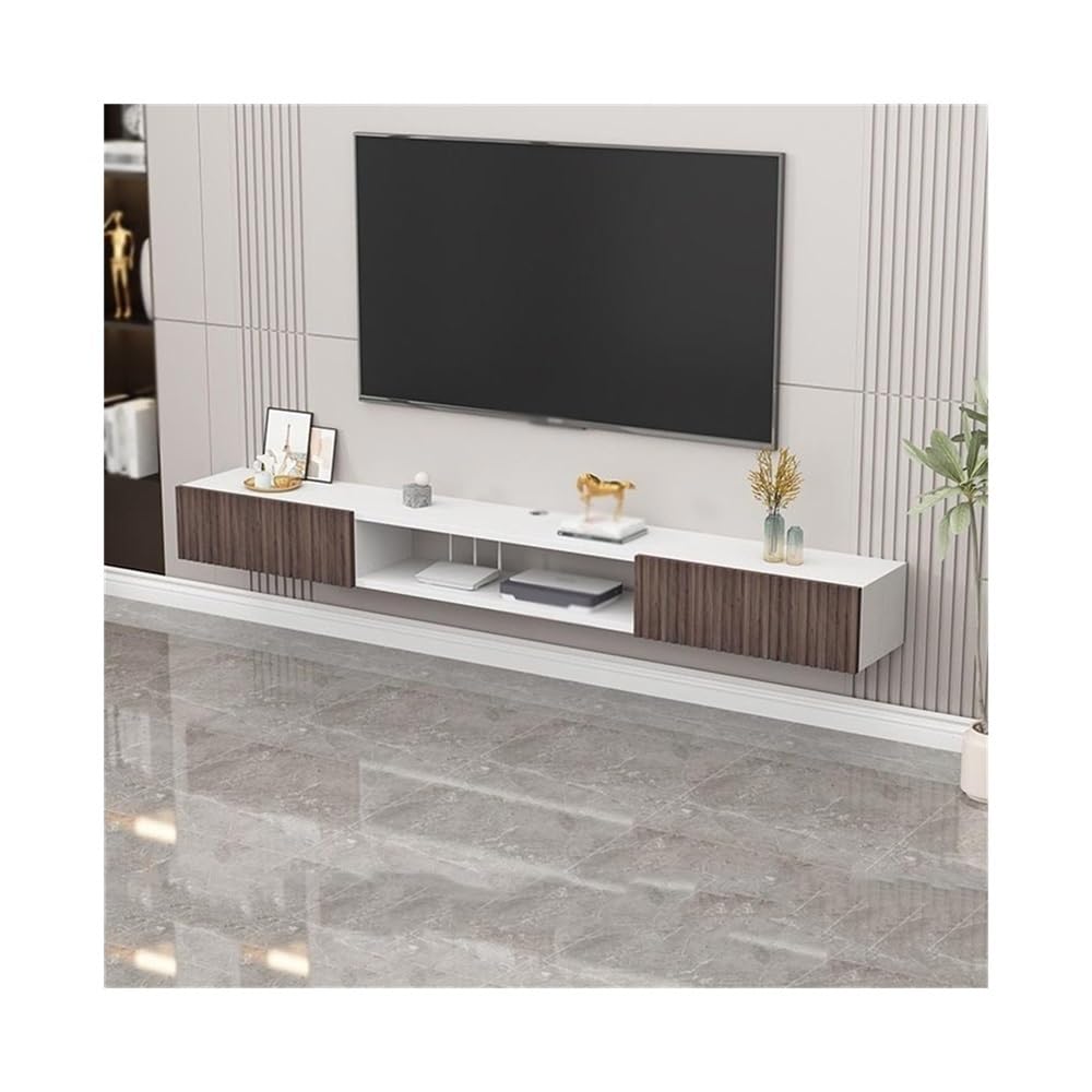 Soporte TV Pared Consola Multimedia de TV con Centro Entretenimiento Pared y estantes flotantes Puerta for Sala Estar Mueble de TV con estantes