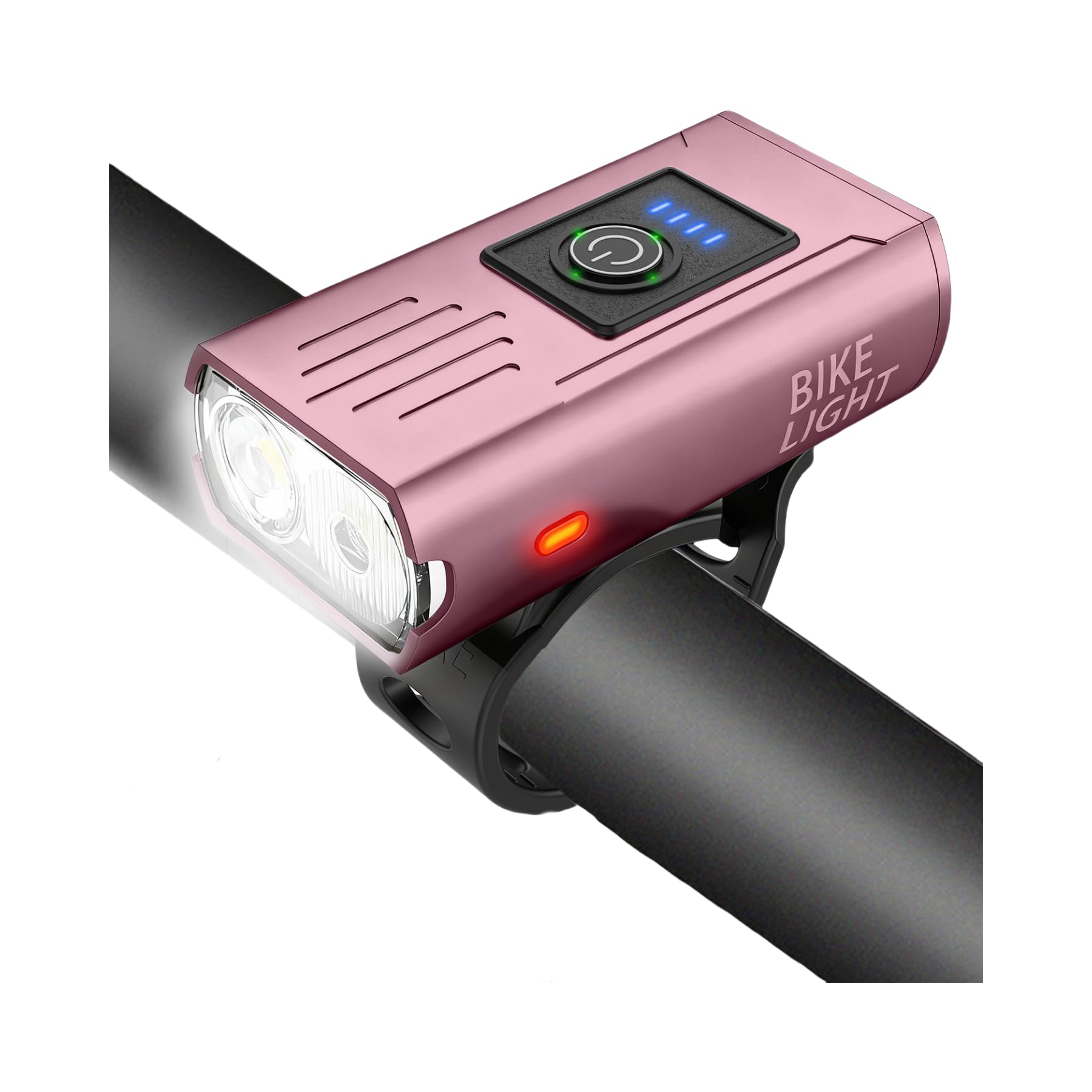 The 2025 Upgraded Front and Rear Bike Lights (Pink Version) have super bright illumination IPX4 waterproof USB convenient charging easy to install and fit mountain bikes well (pink) — image 1