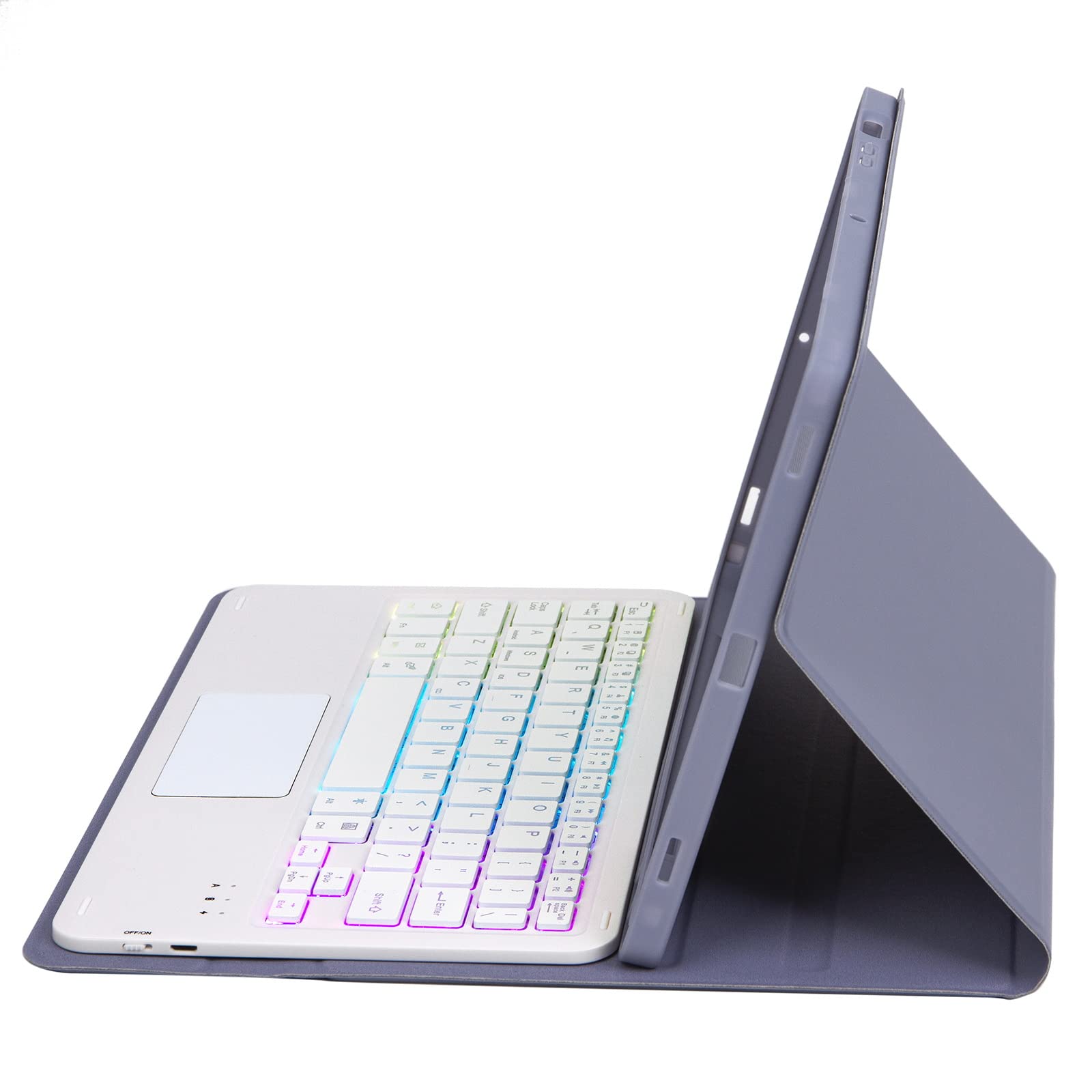 Etui z klawiaturą do Samsung Galaxy Tab S10 FE Plus 13,1 cala 2025, Odłączana Podświetlenie Klawiatura Bezprzewodowa z Uchwytem Na Ołówek, Cienka Obudowa Folio z Myszą Bluetooth,Purple