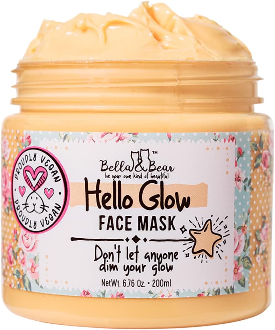Bella & Bear Hello Glow Face Mask for refining and brightening - Vegan - 6.7oz