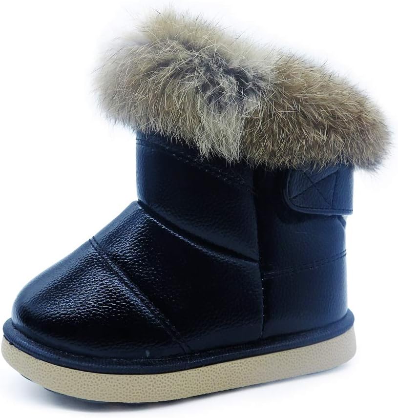 RVROVIC Kids Baby Booties Boys Girls Plush Warm Winter Shoes Hiking Snow Boots Toddler/Little Kid