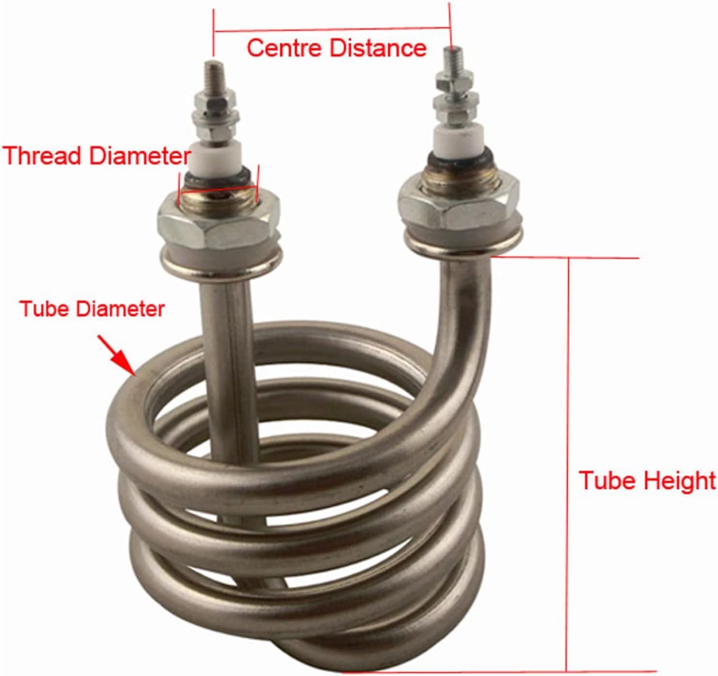 Spiral Stainless Steel Immersion Heater Iron Head Distilled Water Heating Element 220V 380V Joyous (Color : 3000W, Size : 220V)