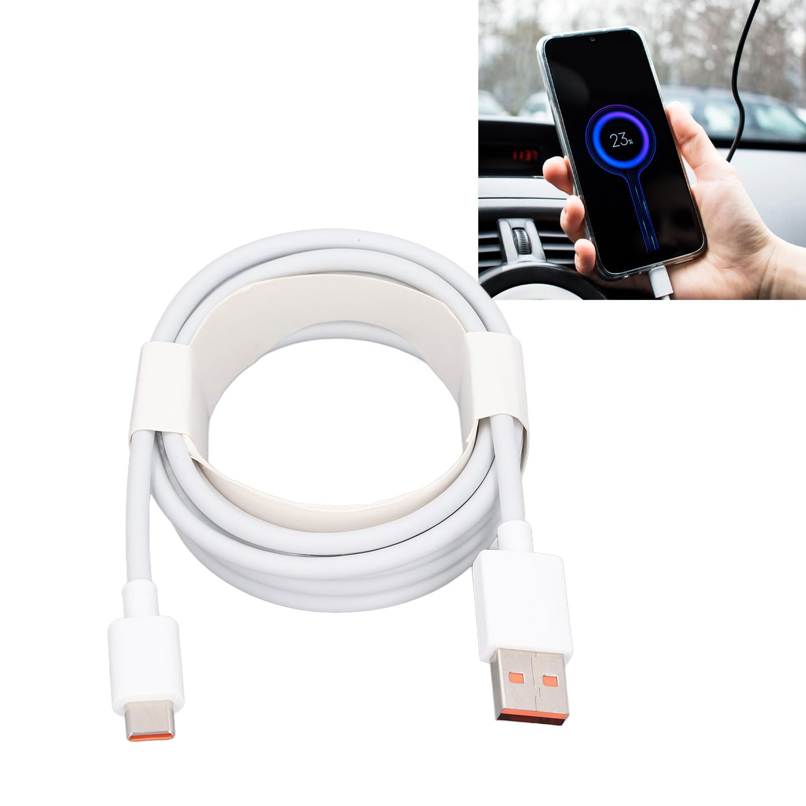 Kabel USB C, Szybkie ładowanie 120 W 6 A dla urządzeń 6,6 Stopy, Bezpieczeństwo Przede Wszystkim, z Zabezpieczeniem Przed Przeciążeniem, Zabezpieczeniem Przed Zwarciem