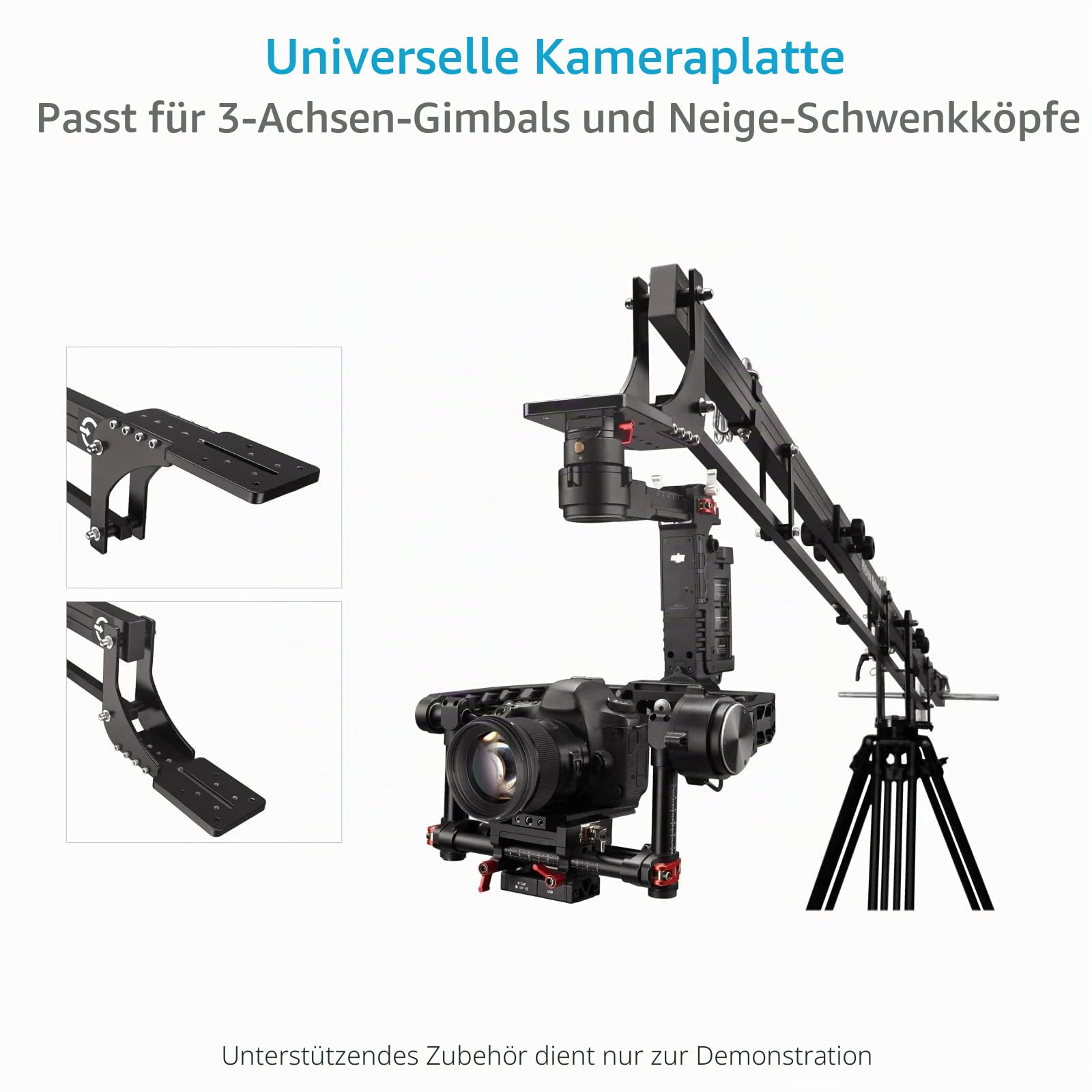 PROAIM Alphabet 6,4-m Kamerakran mit 100-mm-Stativ, 15 kg | Werkzeuglose Montage, modular 12–21 ft Reichweite, 360° Schwenkbereich, 400-kg-Alu-Spinne für hohe Stabilität.
