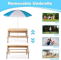 Vista 6 de Silla Adirondack plegable de madera maciza para patio al aire libre, jardín, terraza, salón, cómoda silla de césped de madera con reposabrazos Mesa