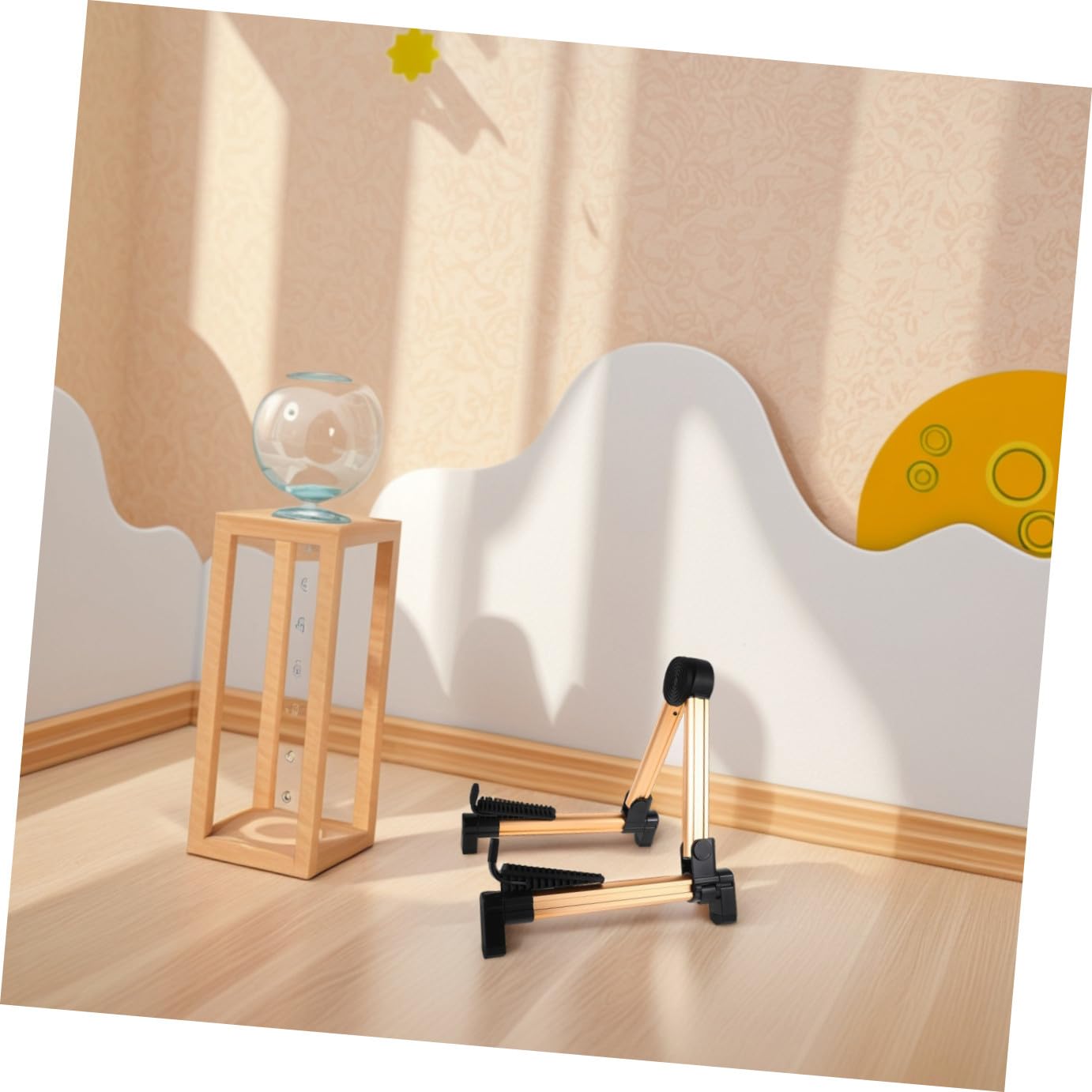 YARNOW Supporto Multiuso da Terra per Chitarra, Basso, Ukulele, Argento | Acciaio Inossidabile, Performance e Scuola, Facile da Usare e Portatile