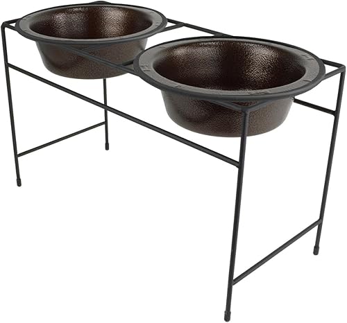 Miniatura 1 de Platinum Pets - Comedero triple de diseño moderno, tazones de acero inoxidable para gatos y perros