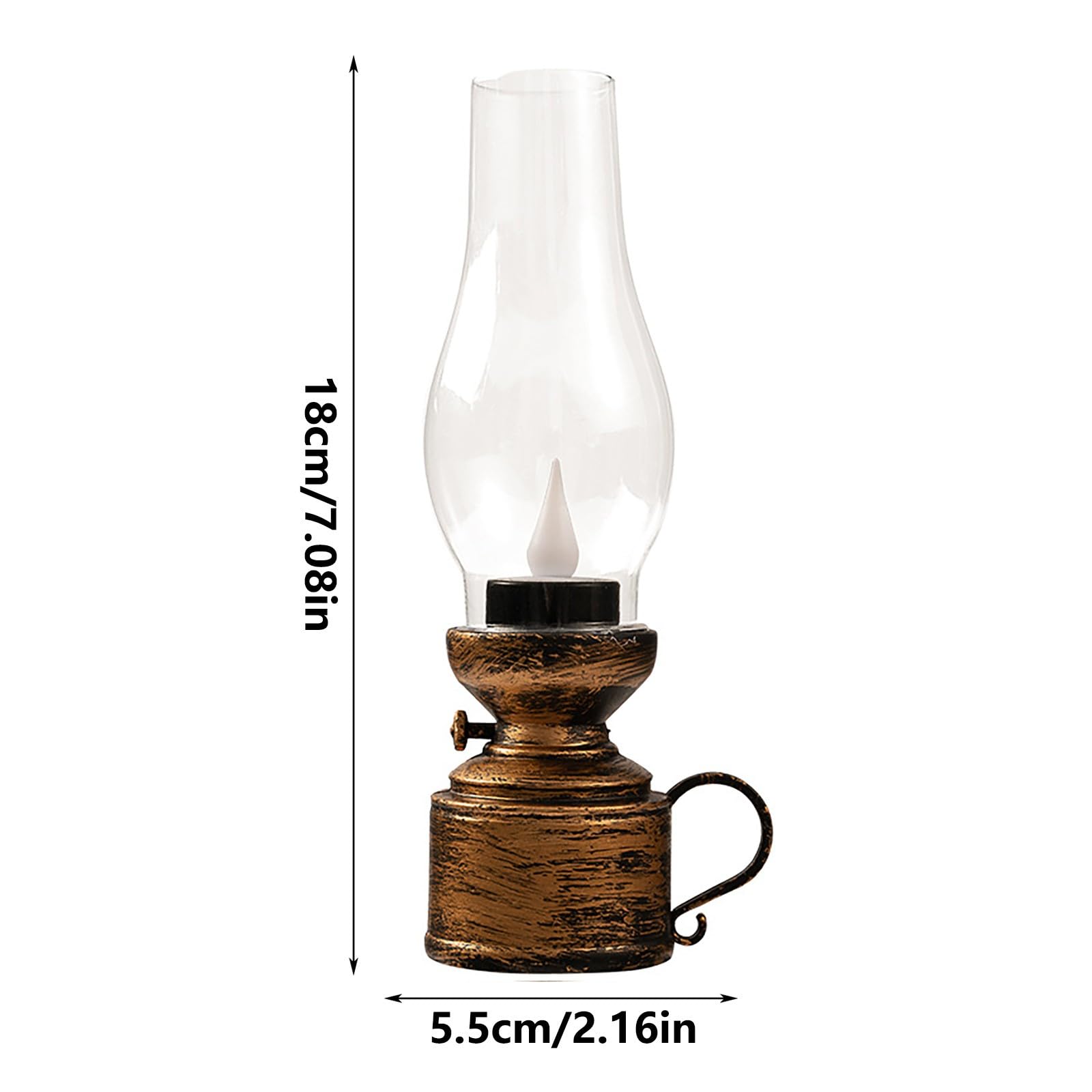 Lampa naftowa LED w stylu vintage, elektroniczna świeca wahadłowa, vintage, bezpłomieniowa lampa naftowa, zasilanie bateryjne, elektroniczne światło do wnętrz lub stołu, dekoracja