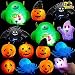 Halloween 12 Piezas Squishy Juguetes Antiestrés Aliviar el Estrés para Niños con LED Que Brillan en la Oscuridad, Juguetes de Fantasma y Calabazas de Halloween