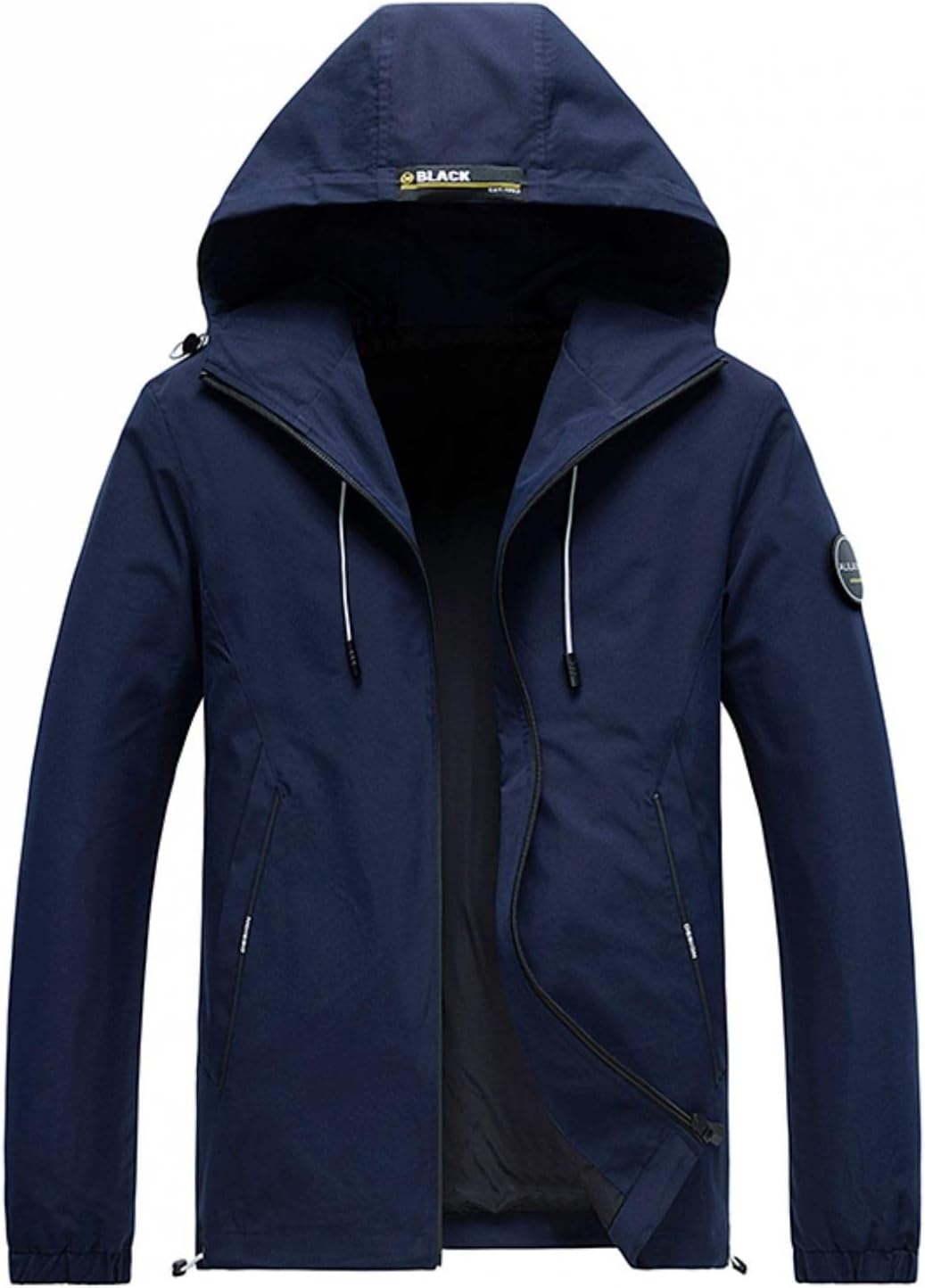 LMDGO Men's Hooded Windproof Waterproof Jacket Lightweight Full Zip Softshell Warm Hoodies Raincoat Outwear