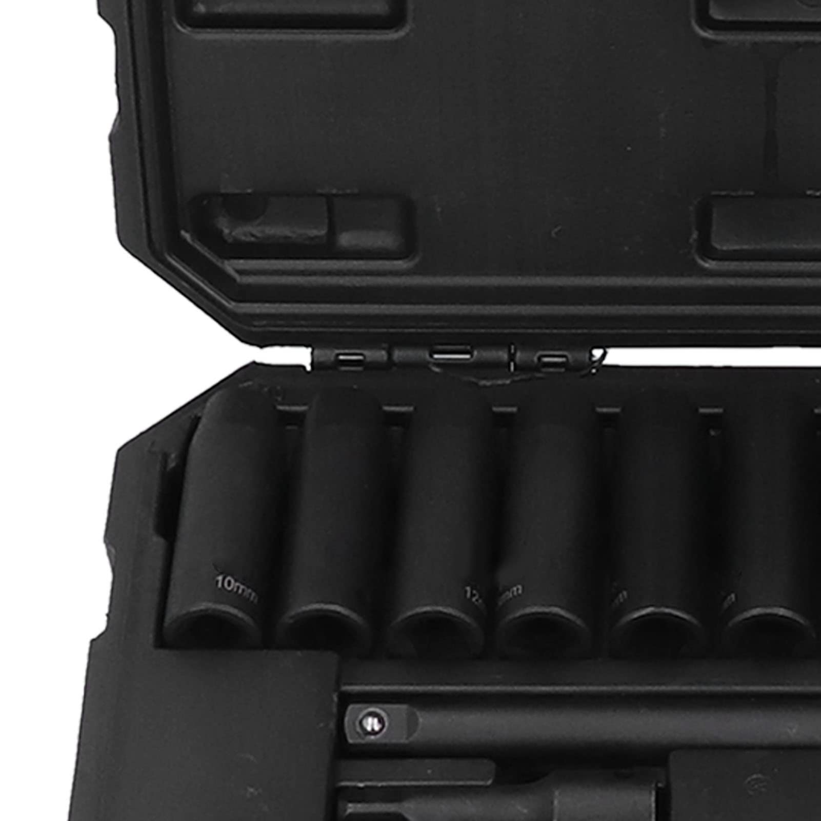 1/2 Inch Drive Deep Impact Socket Set 18 Piece 6 Point Metric Impact Sockets 10mm to 24mm Chrome Vanadium Steel Professional Tool Kit for Mechanics Automotive Repair