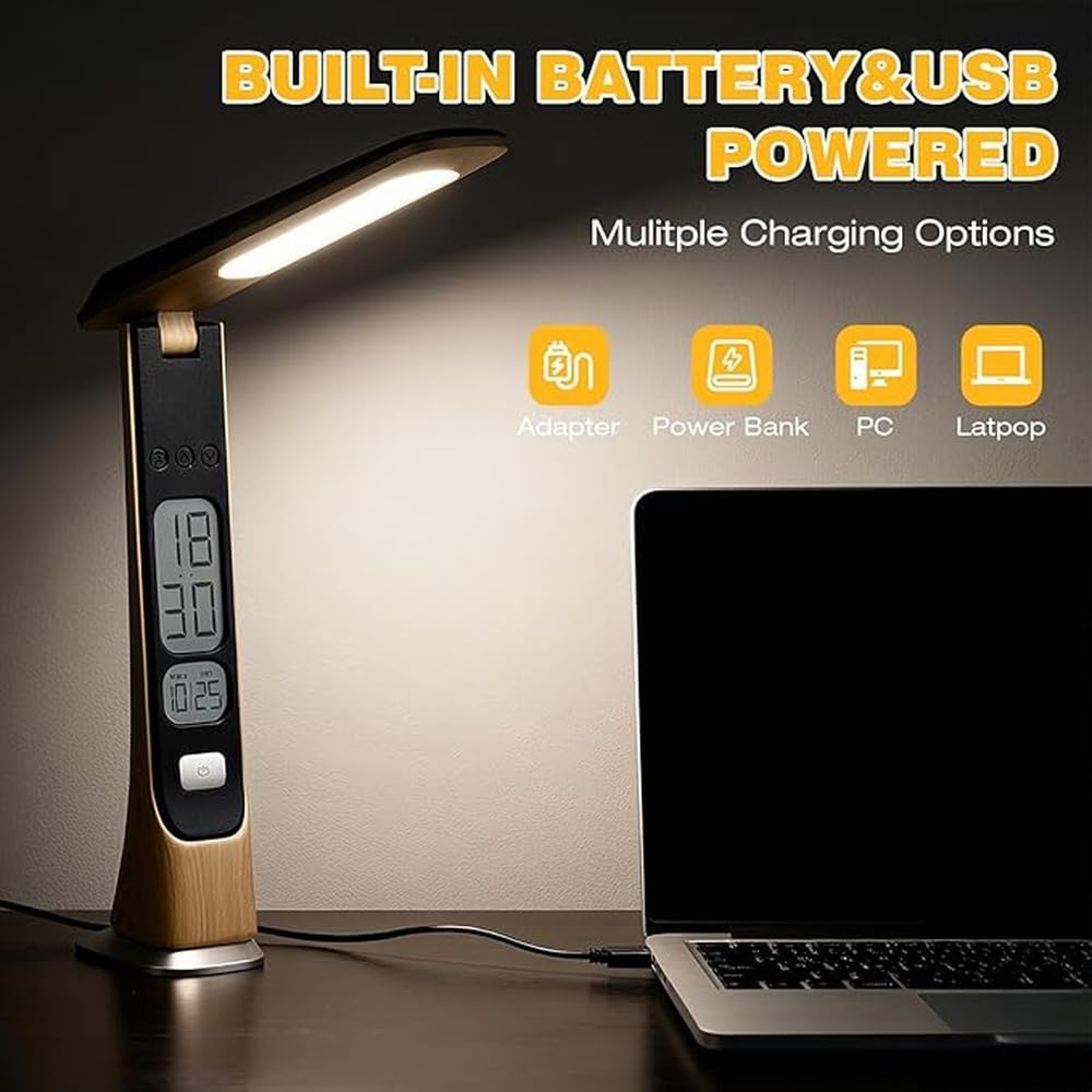 Lampe de bureau Go Light rechargeable par USB avec horloge intégrée