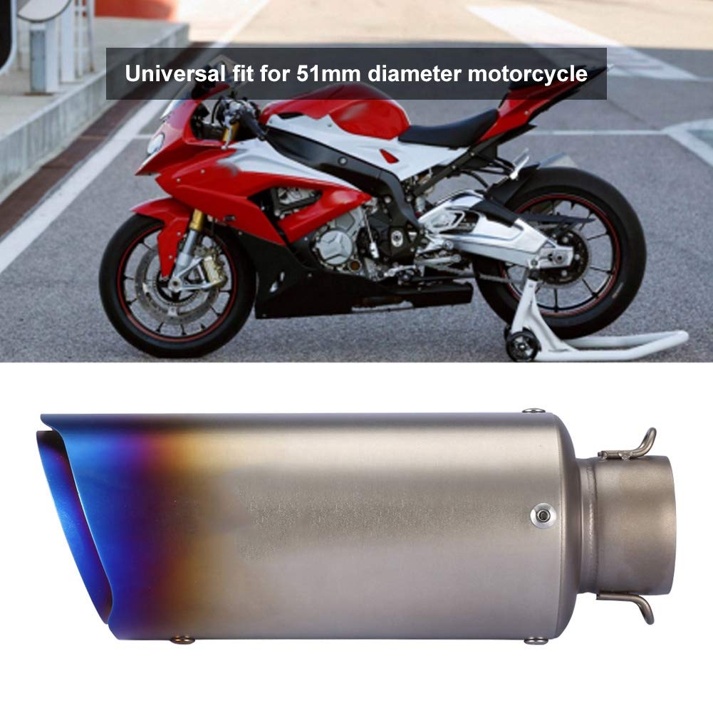 KSTE Escape Moto,51mm Terminales de Escape para Coche,Silenciador de Escape,Universal Trasero Tubo para Motocicletas de 51mm de Diámetro(KTtM Kawwasaki Yam-maha Hon-nda BMmW Suz-zuki)