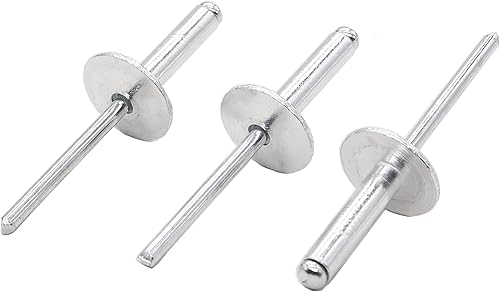 binifiMux 80 remaches ciegos de brida grande, remaches de aluminio de 316 x 1 pulgada, diámetro de brida de 58 pulgadas0.630 in, grosor de agarre