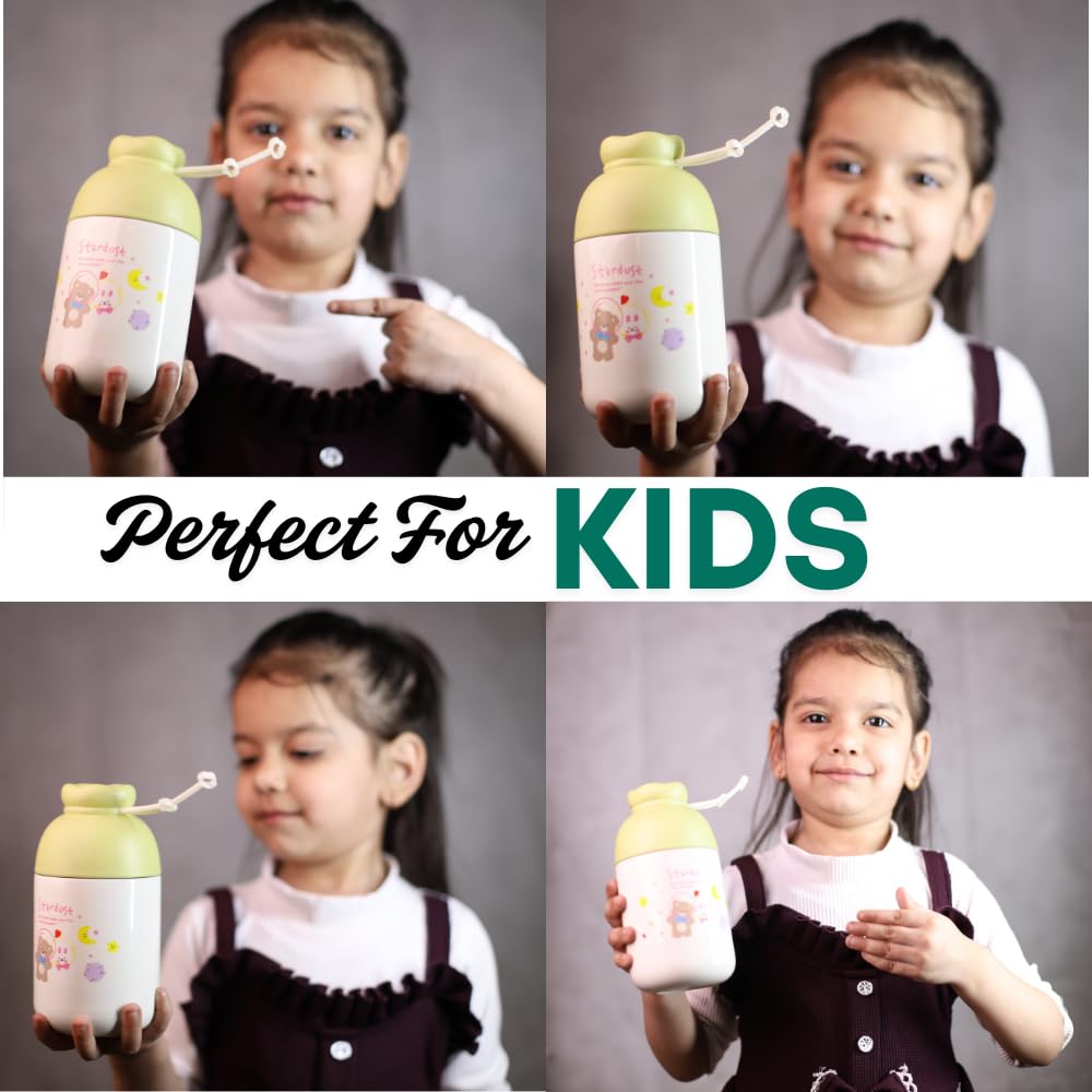 LiLLMONKiDZ Vacuum Insulated Food Jar for Baby/Kids 350ml, Thermos Flask Keeps Food Warm for Up to 10 Hrs, Small Hot Box As Multipurpose Container for Storing, Milk, Water, Juice & More (Light Green) - Image 5 thumbnail