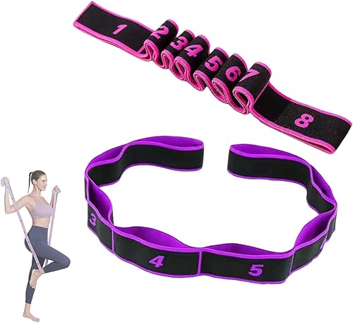Miniatura 14 de Bandas de resistencia de fitness con asas, bandas de resistencia para entrenamiento, banda elástica ajustable para ejercicio y yoga, ejercicio de 3