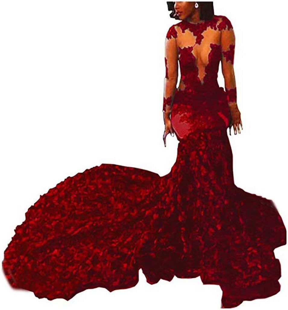 Womens Sexy Sheer Prom Dresses Long 