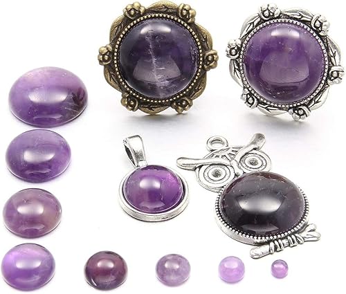 Cabujones de piedra natural de 0.709in, sin agujero, cabujones redondos para hacer joyas de bricolaje, diámetro (20 unidades)