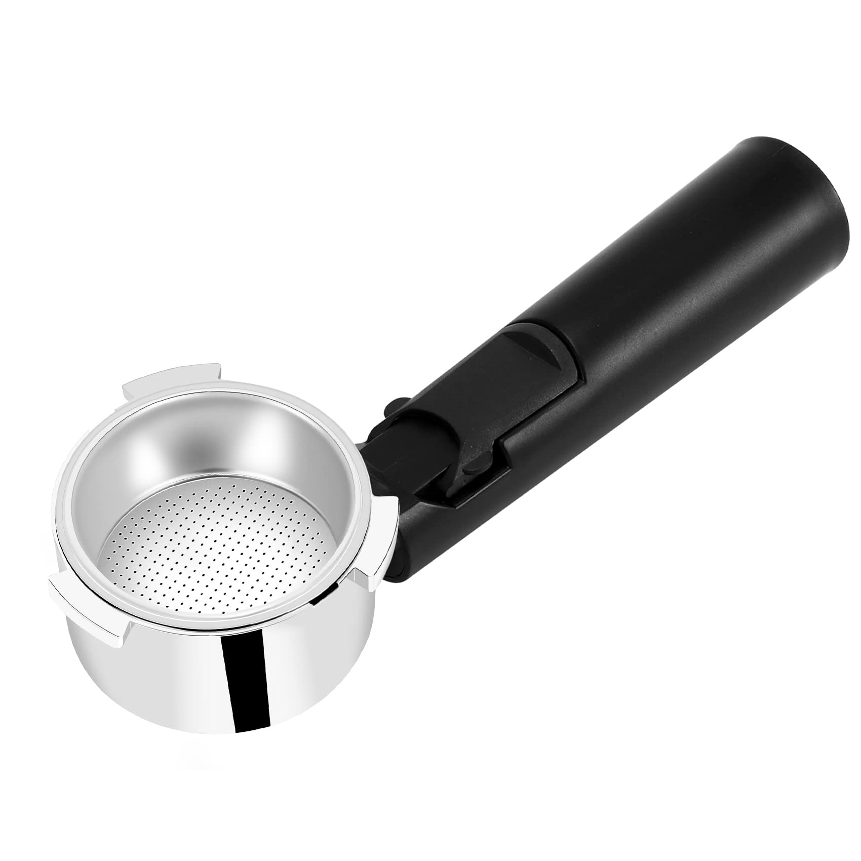 Qndanoan Black/Silver 51Mm Stainless Steel Bottomless Coffee Portafilter For Professional Coffee Maker Accessory