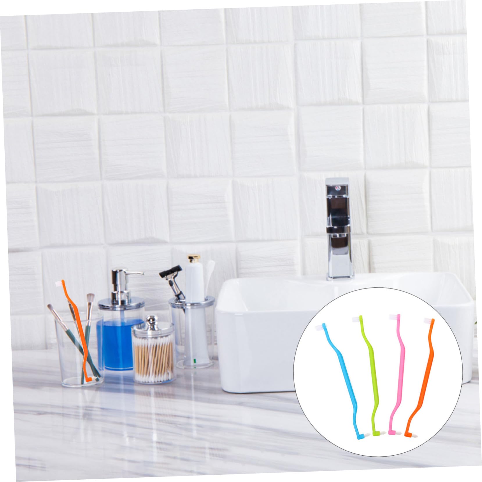 Healvian 20pièces Brosse Interdentaire Manuelle Ergonomique à Double Tête Brosse à Dents Portable Pour Nettoyage Précis Entre Les Dents Idéale Pour Détartrage Et Hygiène Bucco-