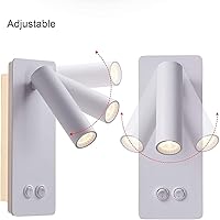 Vista 4 de Lámpara de Pared LED, Luz de Lectura de Cabecera, Enchufable, 3W, Aplique de Pared de Cabecero, Lámpara de Pared Ajustable con Interruptor