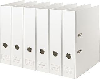 Eleganter Papier Büro-Ordner A4, 7 cm Rücken - 6er Eco Hebelordner (Weiß)