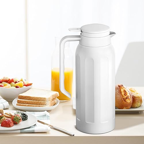 Miniatura 7 de Stainless Steel Thermal Coffee Carafe Dispenser, Unbreakable Double Wall Vacuum Thermos Flask Large Capacity 40oz 1.2L Water Tea Pot Beverage