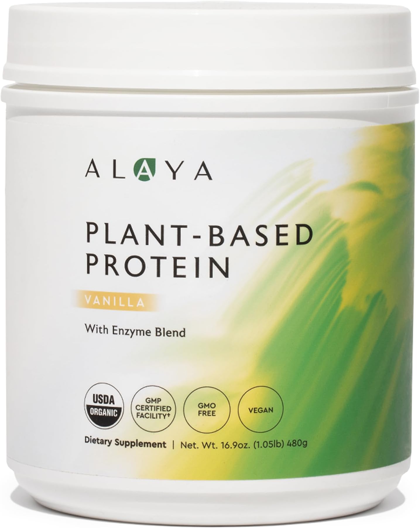 Organic Plant Based Protein Powder - Vegan Protein Powder with Pea Protein, Hemp Protein, & Spirulina - Non-GMO, USDA Organic, Vanilla