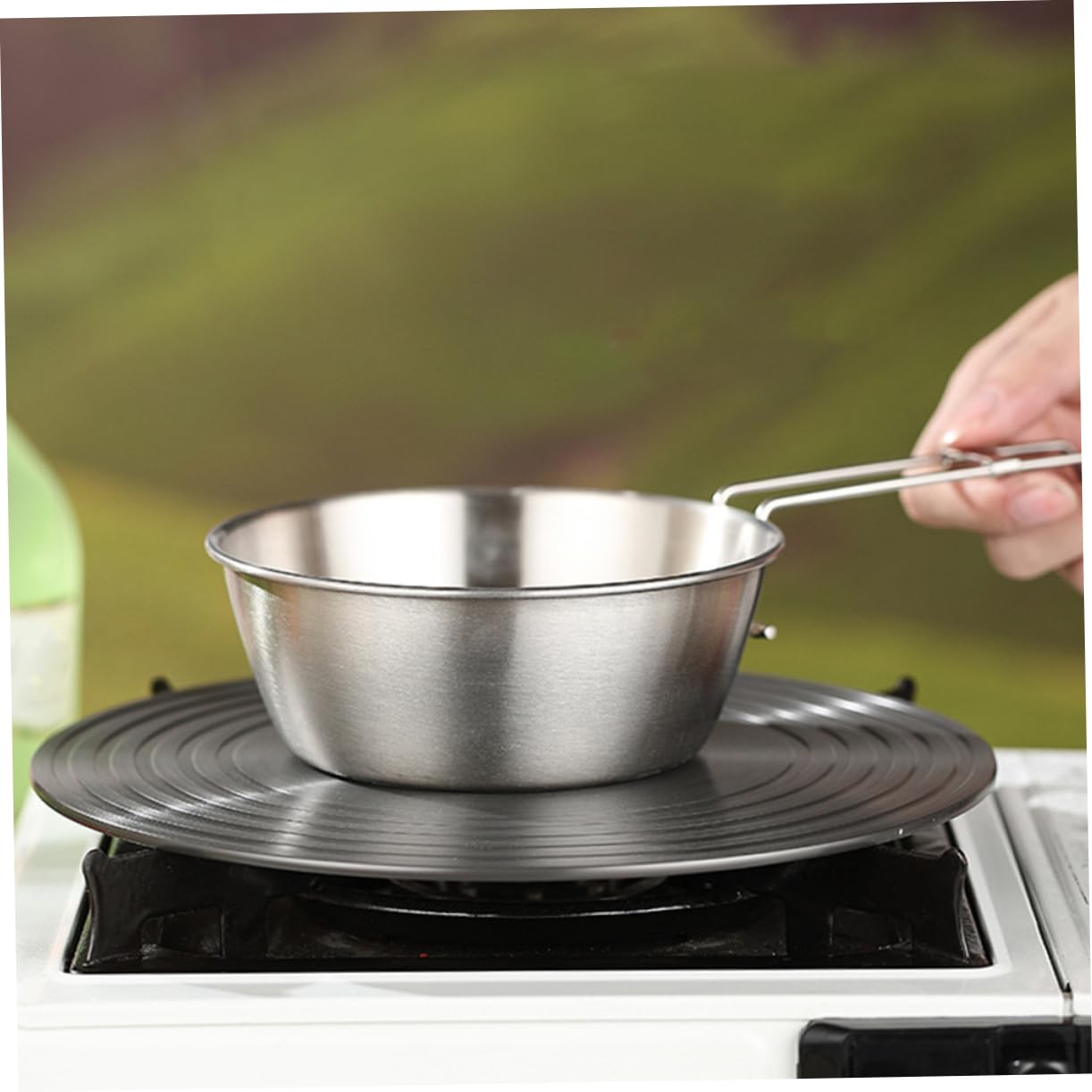 UPKOCH 4 Ensembles Camping Acier Inoxydable Avec Pliable De Ustensiles De Cuisine Pour Activités Plein Air 3 Pièces * 4