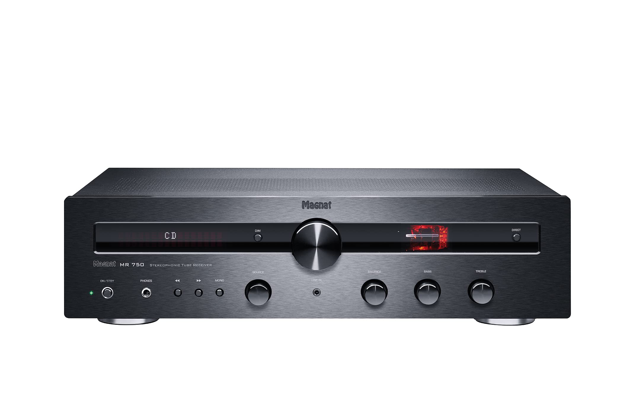 Magnat MR 750, Stereo Hybrid-Receiver mit Transistor- und Röhrentechnik (schwarz)