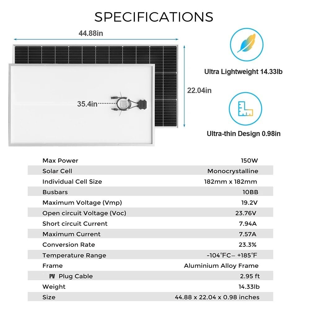 Modulo Pannello Solare Rigido Da 150 W 150 Watt