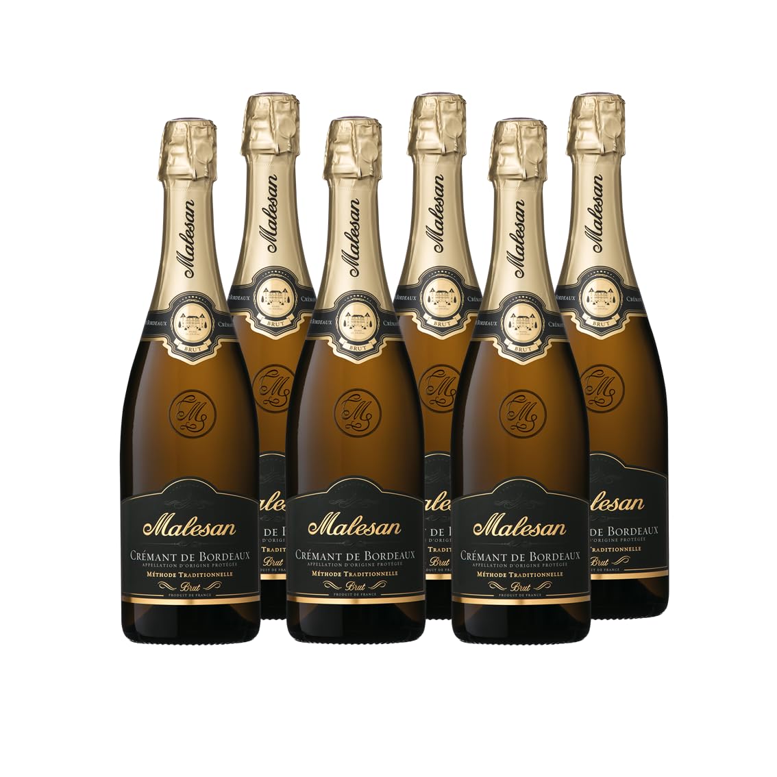 Malesan Brut Dégustation - DOP Crémant De Bordeaux - Méthode Traditionnelle - Lote De 6 Botellas X 75 cl