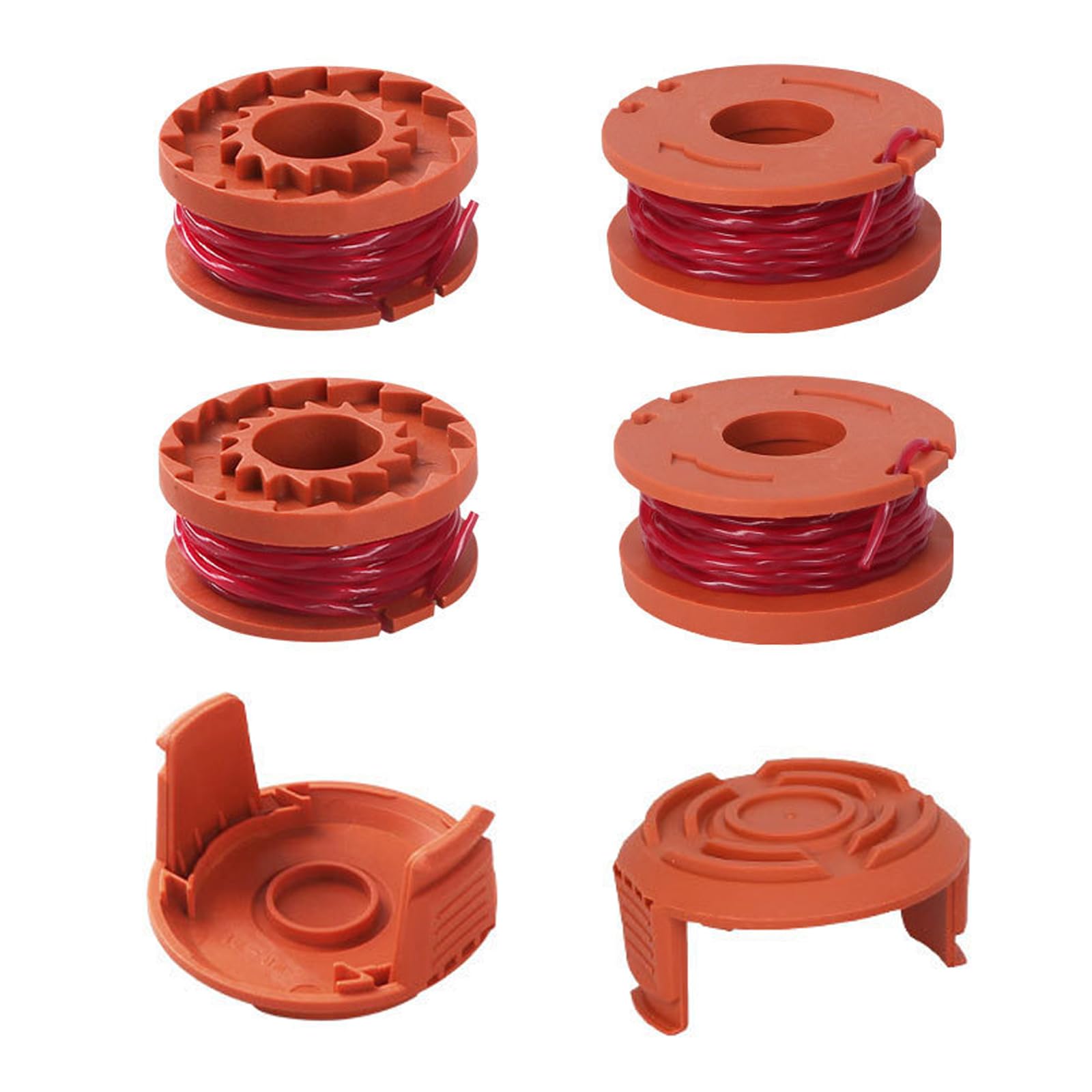 4 Pack String Trimmer Spool Grass Trimmer Spool Lines 1.6mm Double Autofeed Spools Replacement Spool and Line with 2 Covers Strimmer Spool Line Compatible with Worx for Garden Lawn Edger Trimmer (B)
