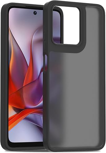 Phone Case for Moto G 2025, [Hard PC Back Panel + Soft TPU Bumper] Translucent Matte Slim Cell Phone Cover for Motorola Moto G 5G 2025 Black, Moto G 2025 6.7 Inches