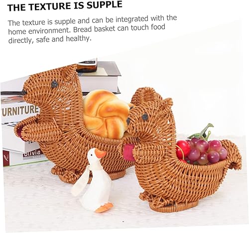 Miniatura 9 de Anneome Cesta tejida para aperitivos, accesorios de escritorio, cestas de almacenamiento tejidas de ratán para almacenamiento, cuenco de