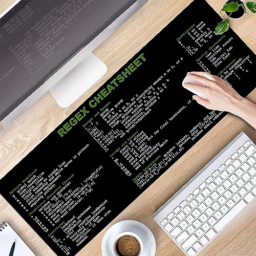 Image of Developer, Programmer, IT Admin Quick Reference Extra Large Mouse Pad Regex Cheat Sheet Desk Mat for Sys Admin, Gift for Architect Office Desk Mat KMH