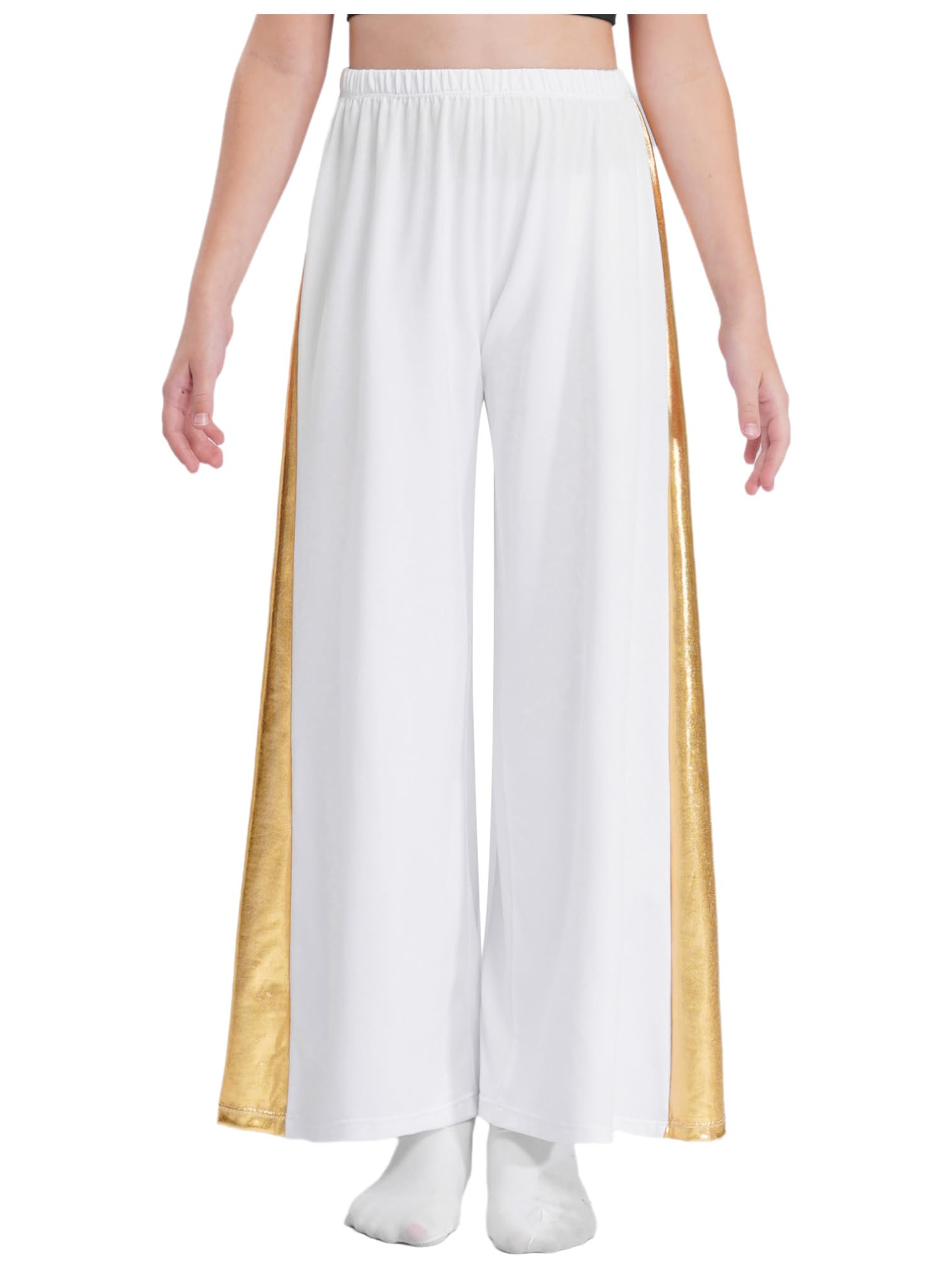 Agoky Vestido De Danza Cristiana para Niñas Vestido Litúrgico De Adoración De Iglesia Y Pantalones Anchos Traje De Baile Lírico